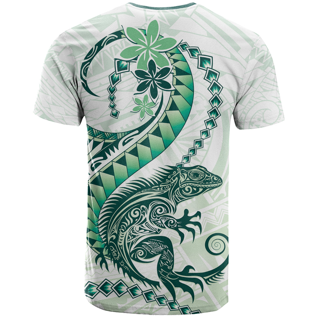 Green Maori Tuatara T Shirt Luxury Pastel Pattern