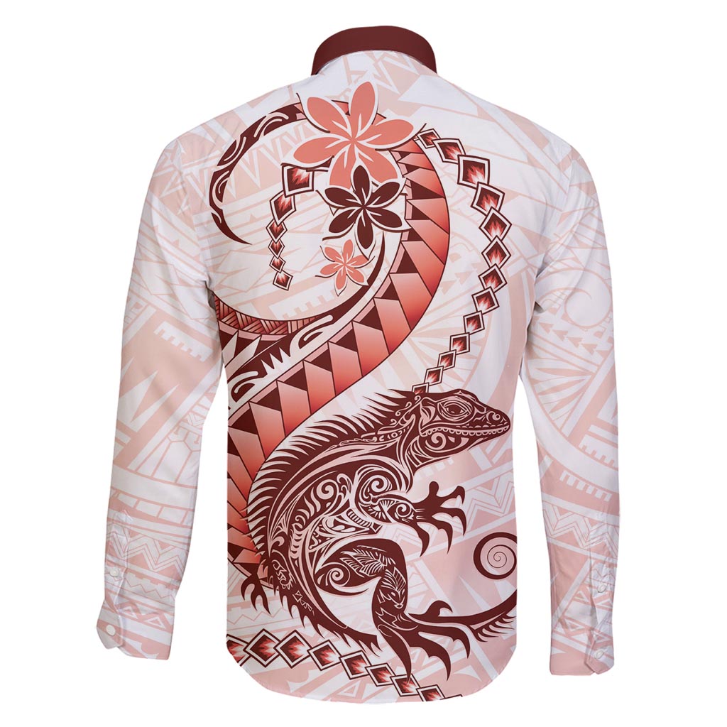 Red Maori Tuatara Family Matching Mermaid Dress and Hawaiian Shirt Luxury Pastel Pattern