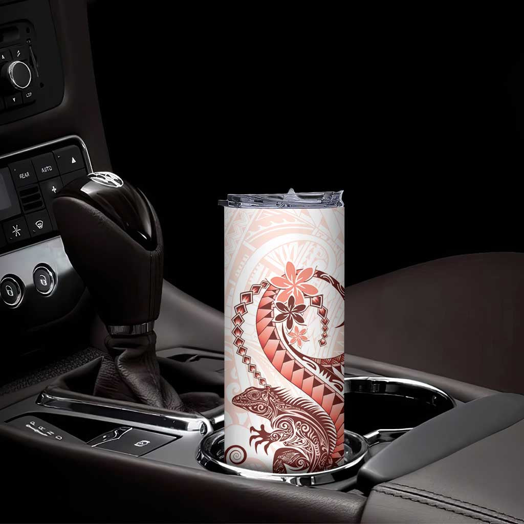 Red Maori Tuatara Skinny Tumbler Luxury Pastel Pattern