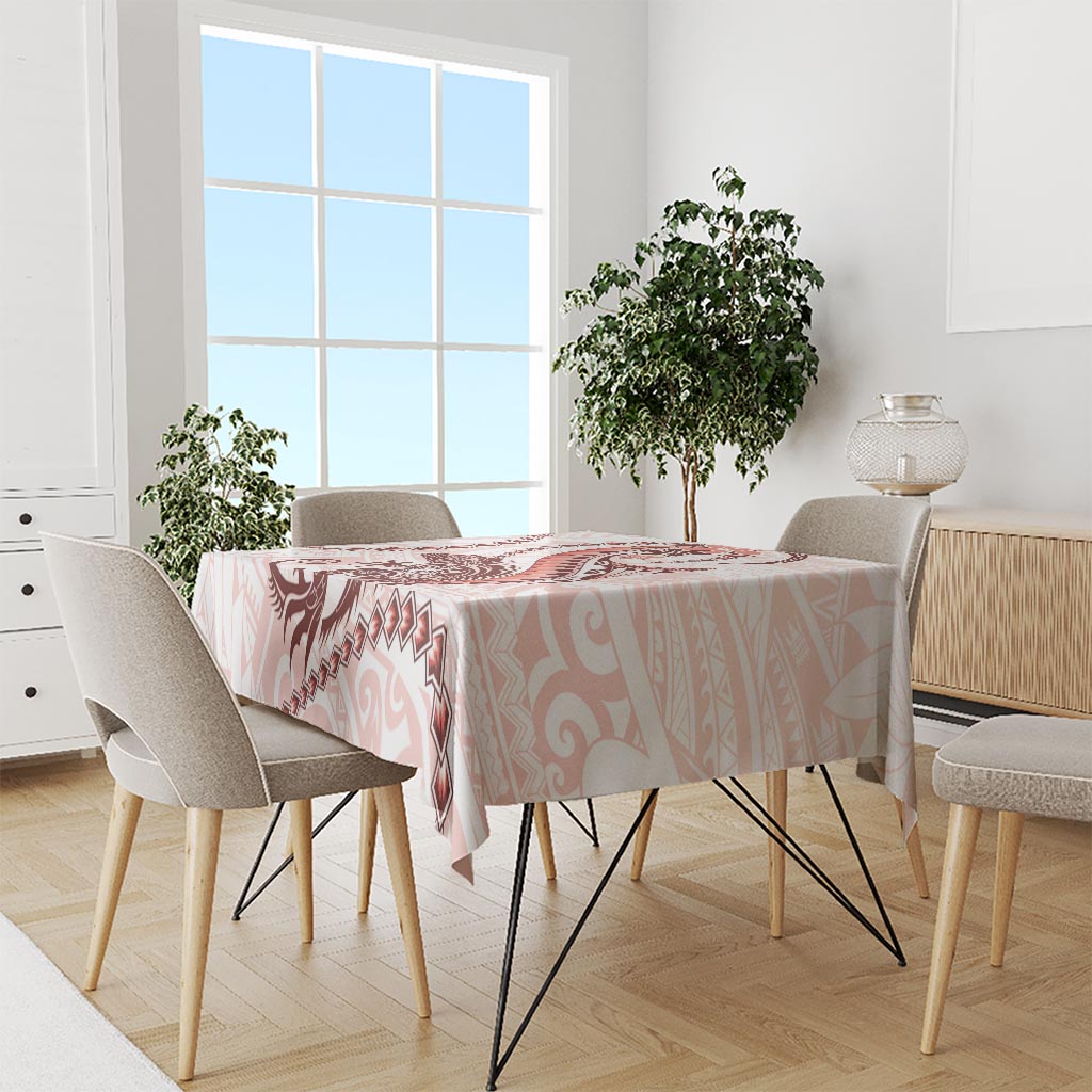 Red Maori Tuatara Tablecloth Luxury Pastel Pattern
