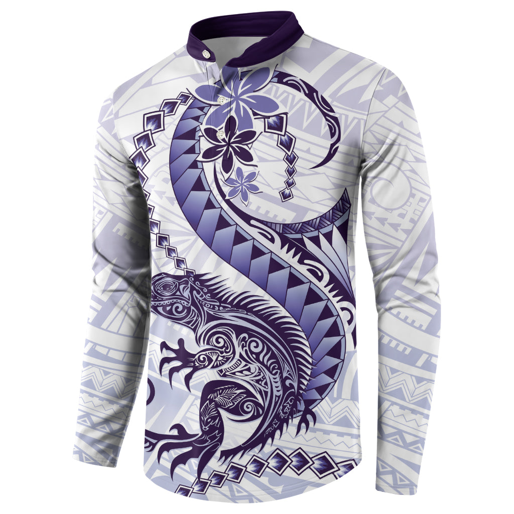 Purple Maori Tuatara Button Sweatshirt Luxury Pastel Pattern