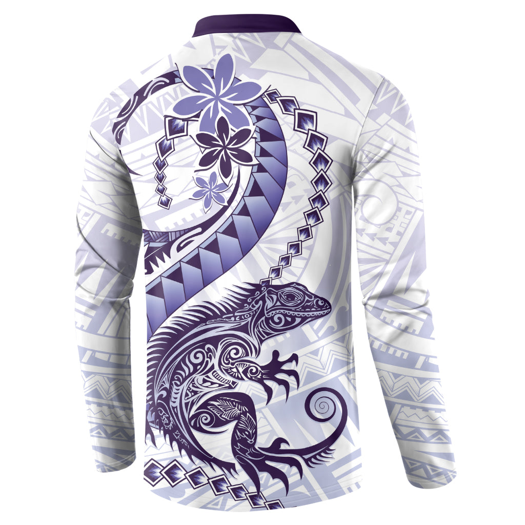 Purple Maori Tuatara Button Sweatshirt Luxury Pastel Pattern