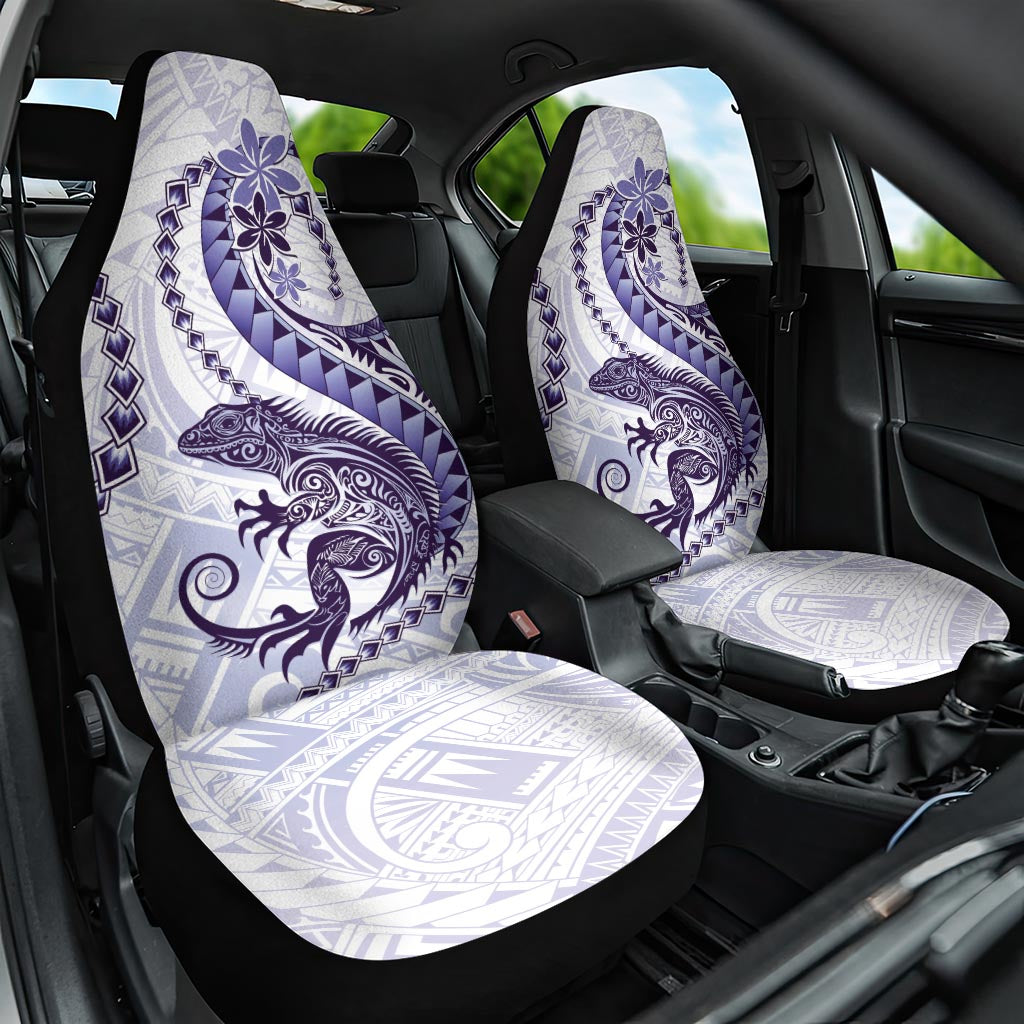 Purple Maori Tuatara Car Seat Cover Luxury Pastel Pattern LT01 One Size Purple - Polynesian Pride