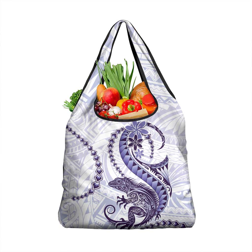 Purple Maori Tuatara Grocery Bag Luxury Pastel Pattern LT01 1-pack One Size Purple - Polynesian Pride