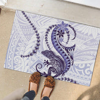 Purple Maori Tuatara Rubber Doormat Luxury Pastel Pattern