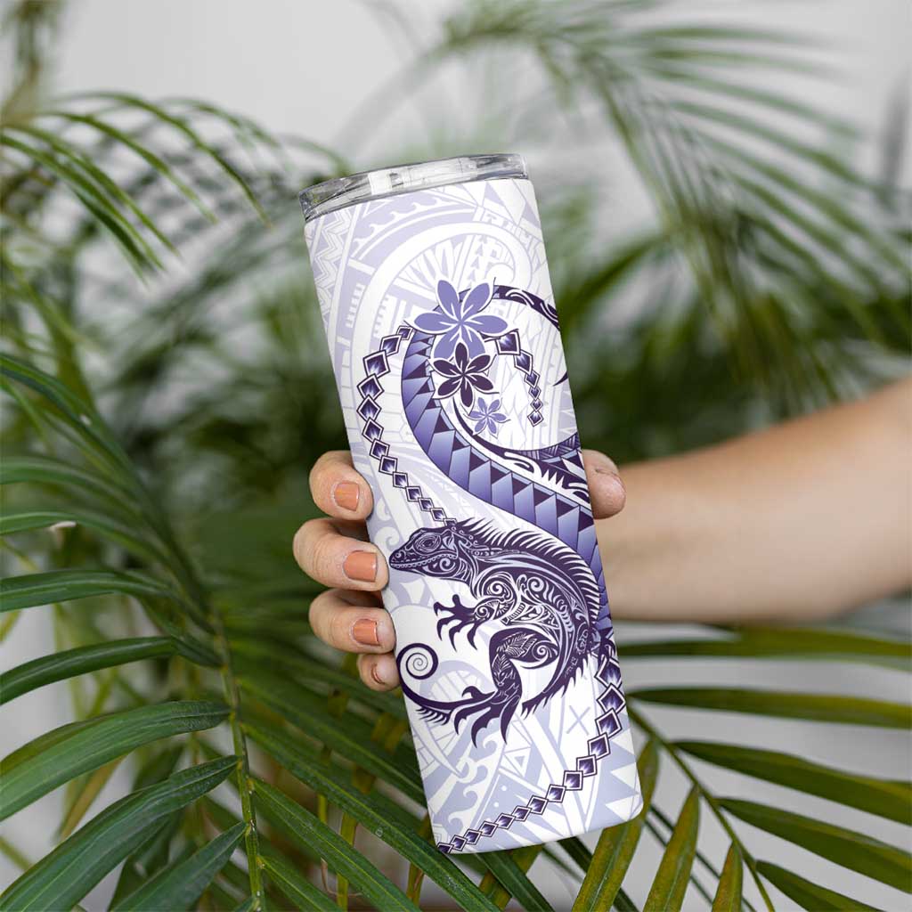 Purple Maori Tuatara Skinny Tumbler Luxury Pastel Pattern LT01 - Polynesian Pride