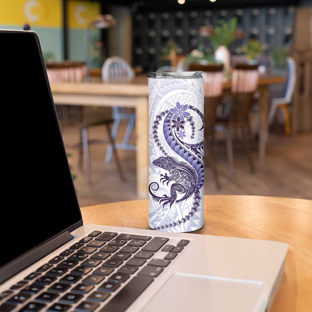 Purple Maori Tuatara Skinny Tumbler Luxury Pastel Pattern LT01 - Polynesian Pride