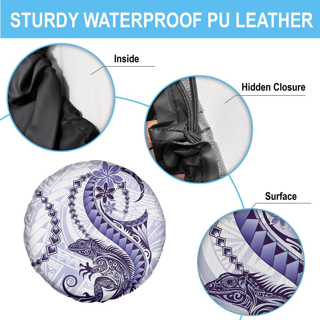 Purple Maori Tuatara Spare Tire Cover Luxury Pastel Pattern