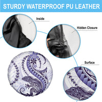 Purple Maori Tuatara Spare Tire Cover Luxury Pastel Pattern