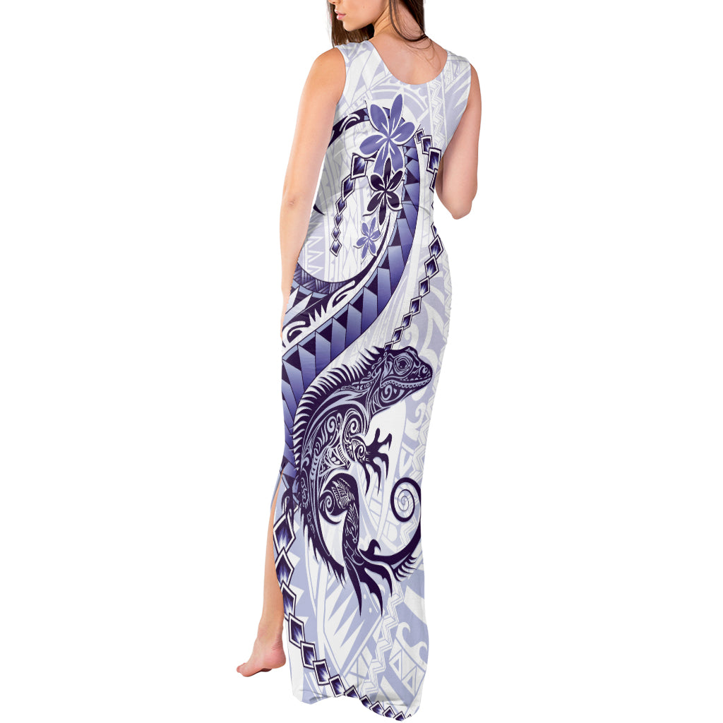 Purple Maori Tuatara Tank Maxi Dress Luxury Pastel Pattern
