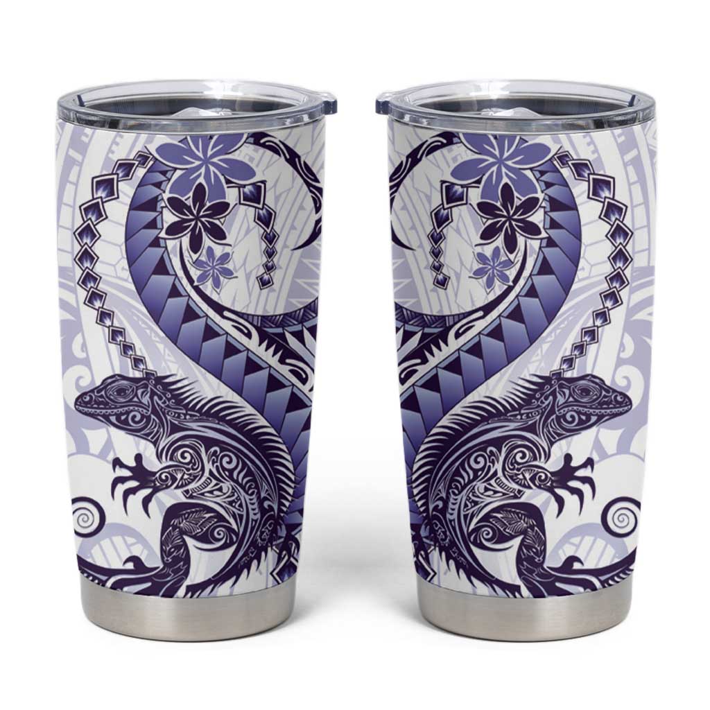 Purple Maori Tuatara Tumbler Cup Luxury Pastel Pattern LT01 Purple - Polynesian Pride