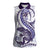 Purple Maori Tuatara Women Sleeveless Polo Shirt Luxury Pastel Pattern