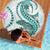 Teal Maori Tuatara Beach Blanket Luxury Pastel Pattern
