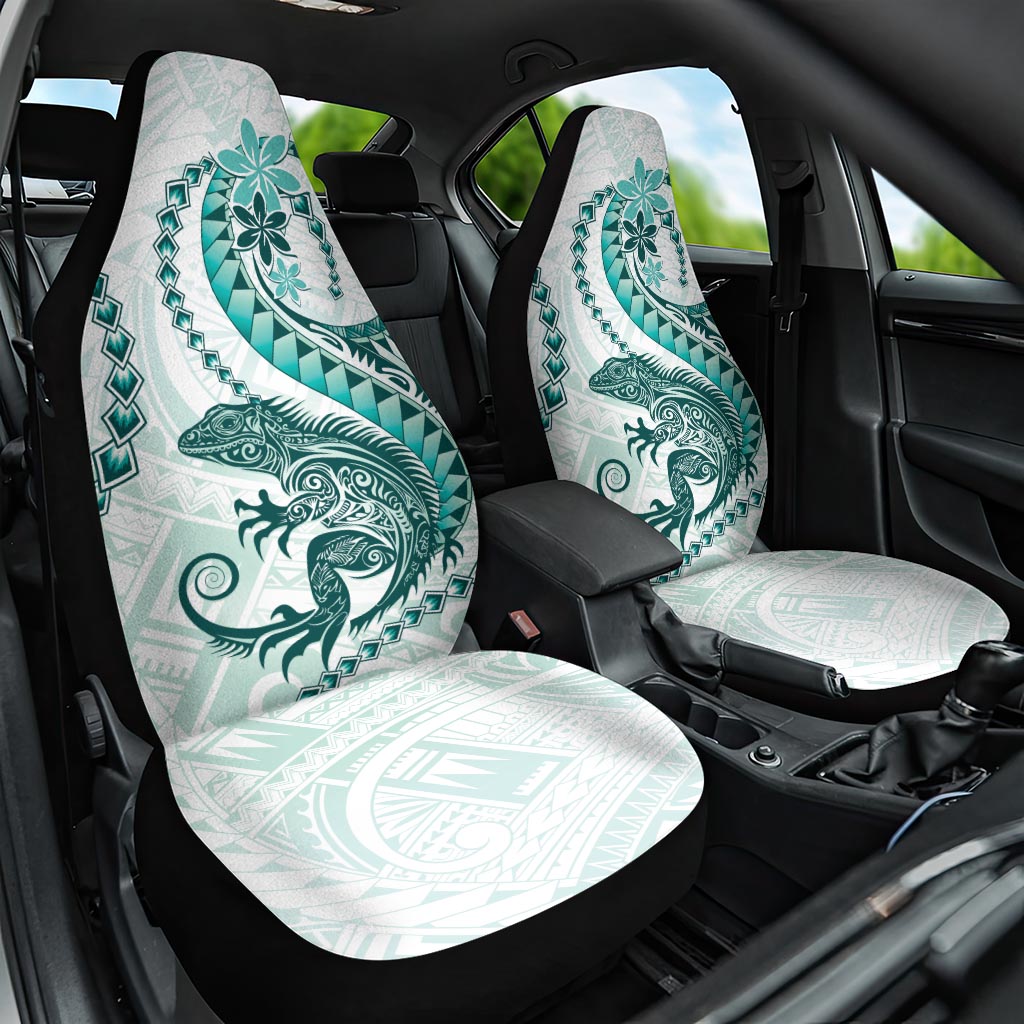 Teal Maori Tuatara Car Seat Cover Luxury Pastel Pattern LT01 One Size Teal - Polynesian Pride