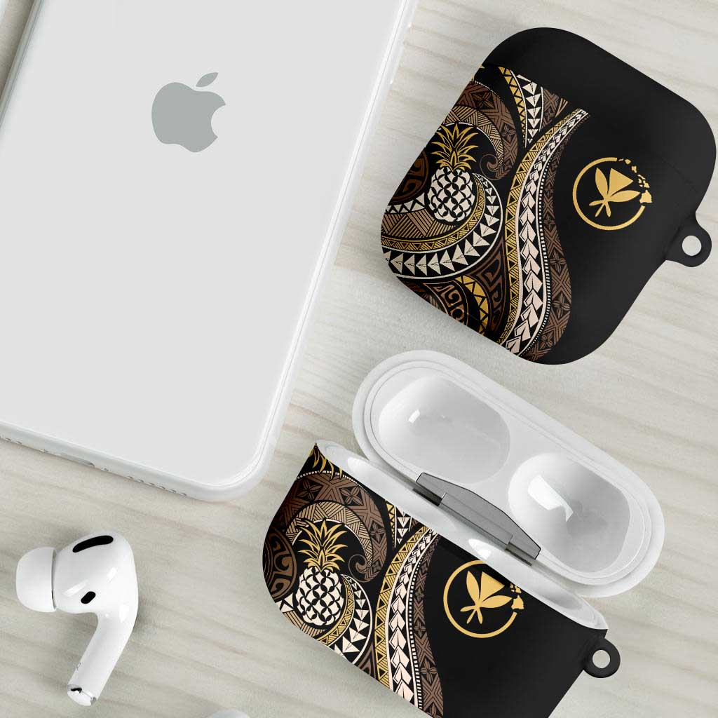 Hawaii Pineapple Brown Tribal Pattern AirPods Case LT01 - Polynesian Pride