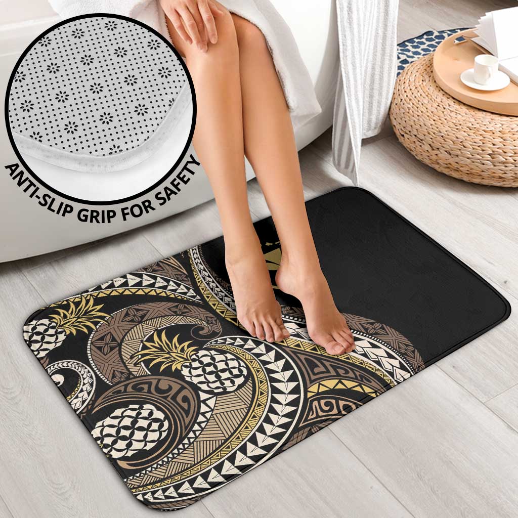 Hawaii Pineapple Brown Tribal Pattern Bathroom Set - Polynesian Pride