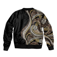 Hawaii Pineapple Brown Tribal Pattern Bomber Jacket LT01 - Polynesian Pride