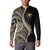 Hawaii Pineapple Brown Tribal Pattern Button Sweatshirt - Polynesian Pride