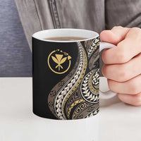 Hawaii Pineapple Brown Tribal Pattern Ceramic Mug - Polynesian Pride