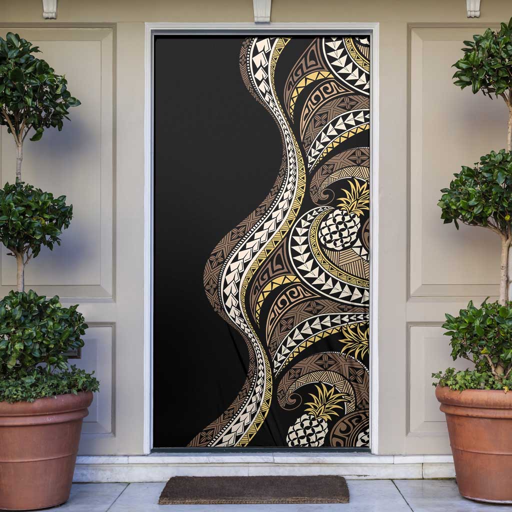 Hawaii Pineapple Brown Tribal Pattern Door Cover LT01 Brown - Polynesian Pride