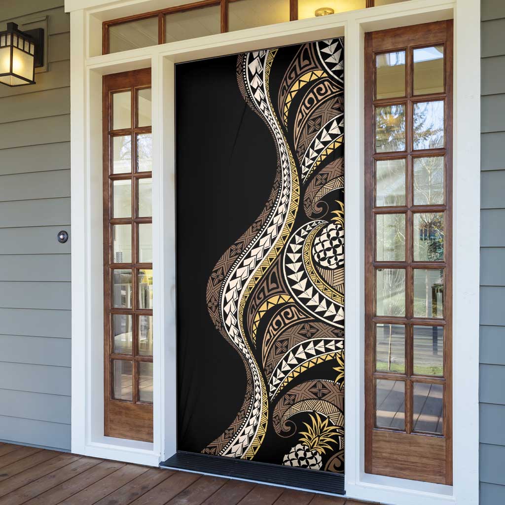 Hawaii Pineapple Brown Tribal Pattern Door Cover LT01 - Polynesian Pride