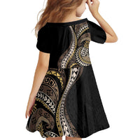 Hawaii Pineapple Brown Tribal Pattern Family Matching Off Shoulder Maxi Dress and Hawaiian Shirt LT01 - Polynesian Pride