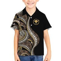 Hawaii Pineapple Brown Tribal Pattern Family Matching Puletasi and Hawaiian Shirt - Polynesian Pride