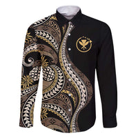 Hawaii Pineapple Brown Tribal Pattern Family Matching Summer Maxi Dress and Hawaiian Shirt - Polynesian Pride