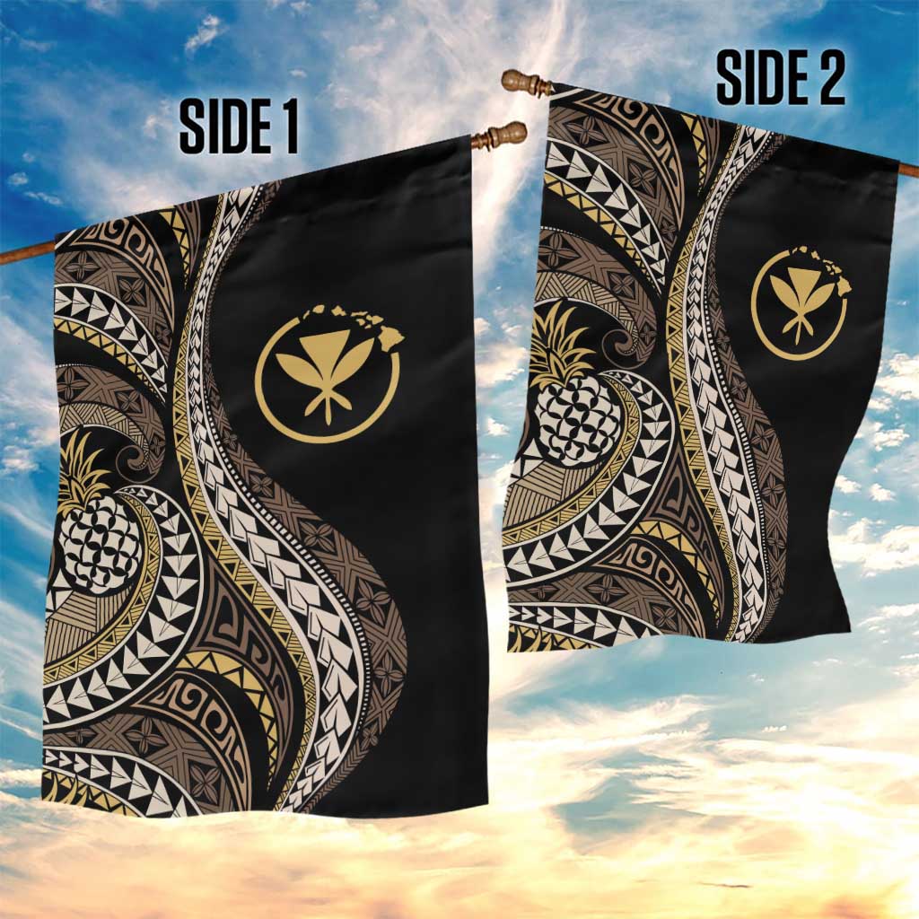 Hawaii Pineapple Brown Tribal Pattern Garden Flag LT01 - Polynesian Pride