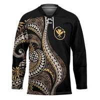 Hawaii Pineapple Brown Tribal Pattern Hockey Jersey - Polynesian Pride