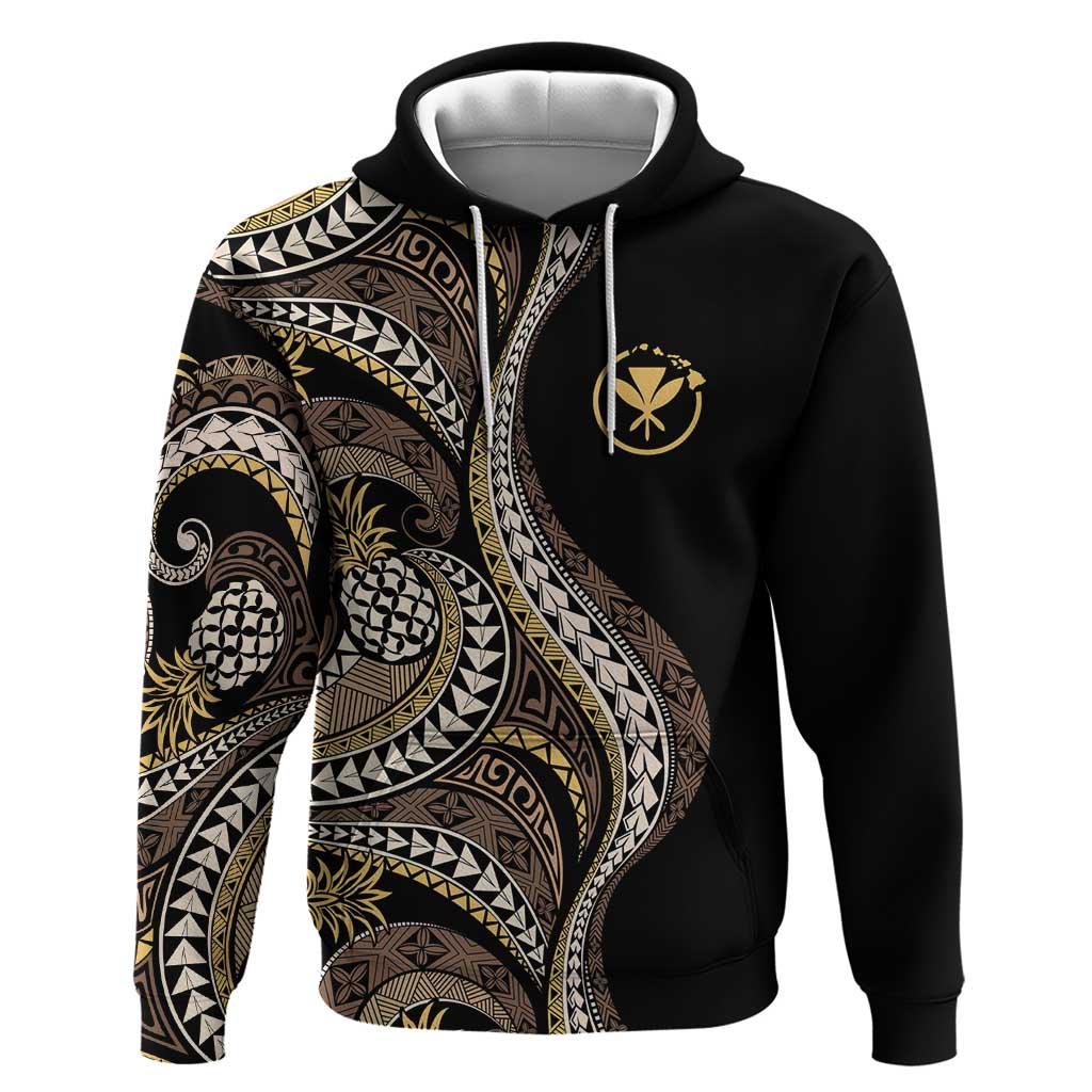 Hawaii Pineapple Brown Tribal Pattern Hoodie - Polynesian Pride