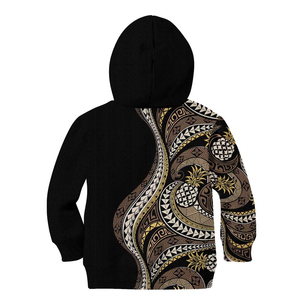 Hawaii Pineapple Brown Tribal Pattern Kid Hoodie LT01 - Polynesian Pride