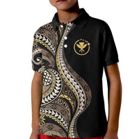 Hawaii Pineapple Brown Tribal Pattern Kid Polo Shirt LT01 Kid Brown - Polynesian Pride