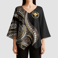 Hawaii Pineapple Brown Tribal Pattern Kimono Sleeve Blouse LT01 - Polynesian Pride