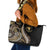 Hawaii Pineapple Brown Tribal Pattern Leather Tote Bag - Polynesian Pride