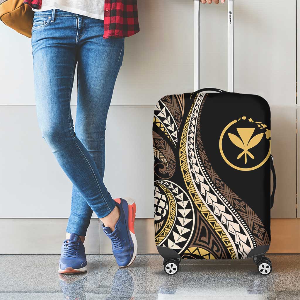 Hawaii Pineapple Brown Tribal Pattern Luggage Cover LT01 - Polynesian Pride