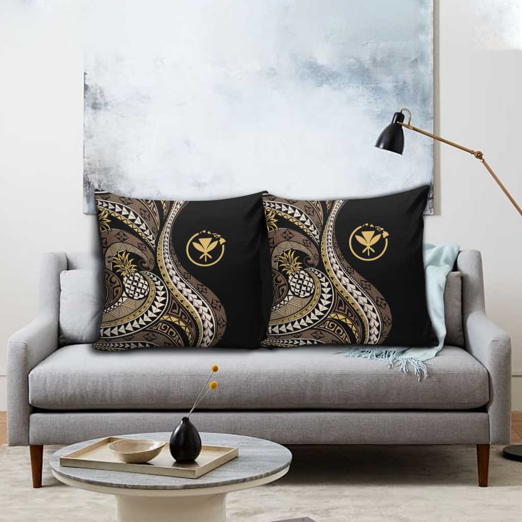 Hawaii Pineapple Brown Tribal Pattern Pillow Cover - Polynesian Pride