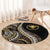 Hawaii Pineapple Brown Tribal Pattern Round Carpet - Polynesian Pride