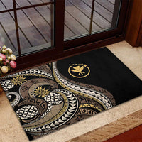 Hawaii Pineapple Brown Tribal Pattern Rubber Doormat - Polynesian Pride
