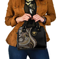 Hawaii Pineapple Brown Tribal Pattern Shoulder Handbag LT01 - Polynesian Pride