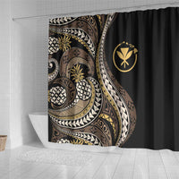 Hawaii Pineapple Brown Tribal Pattern Shower Curtain LT01 - Polynesian Pride
