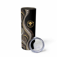 Hawaii Pineapple Brown Tribal Pattern Skinny Tumbler - Polynesian Pride