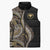 Hawaii Pineapple Brown Tribal Pattern Sleeveless Puffer Jacket - Polynesian Pride