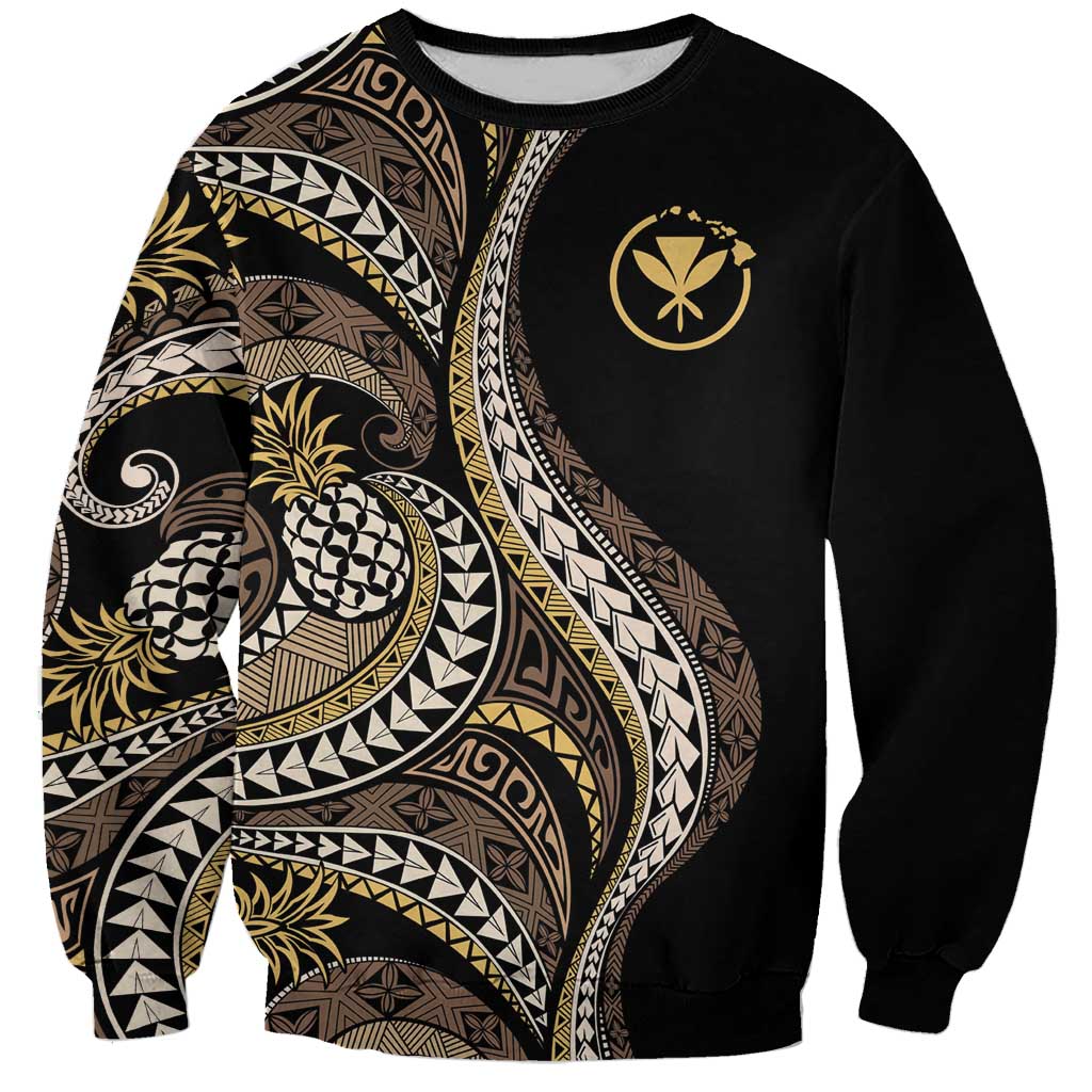 Hawaii Pineapple Brown Tribal Pattern Sweatshirt - Polynesian Pride