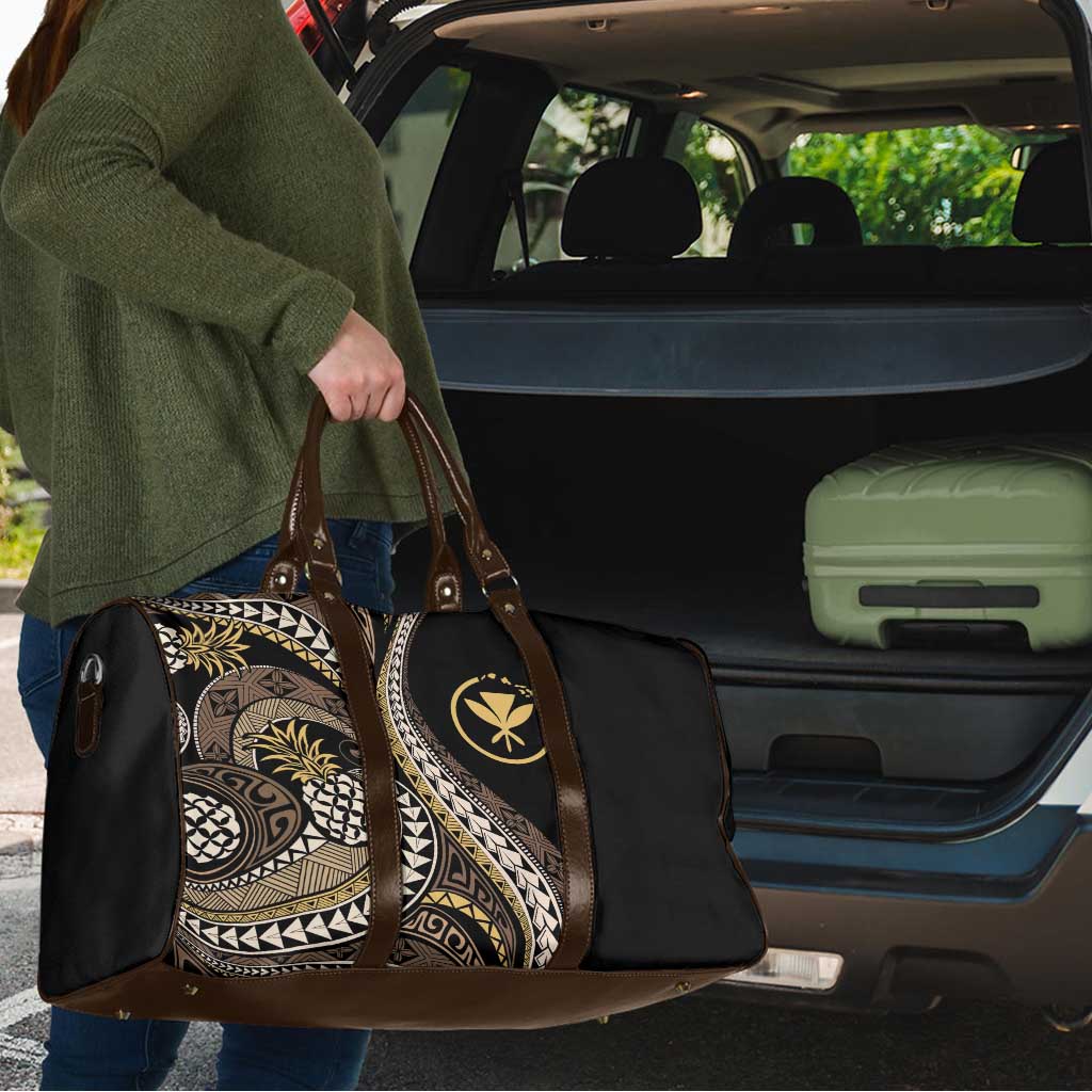Hawaii Pineapple Brown Tribal Pattern Travel Bag - Polynesian Pride