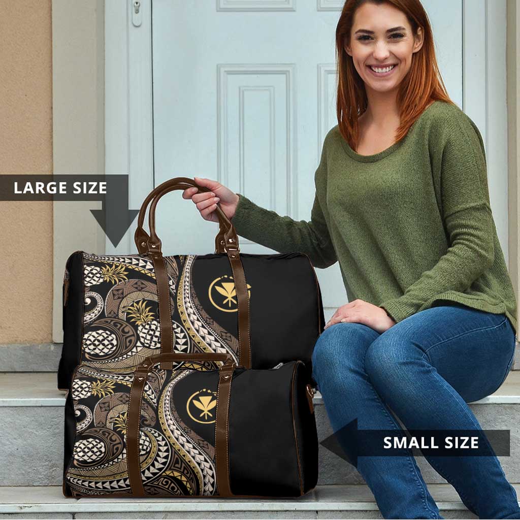 Hawaii Pineapple Brown Tribal Pattern Travel Bag - Polynesian Pride