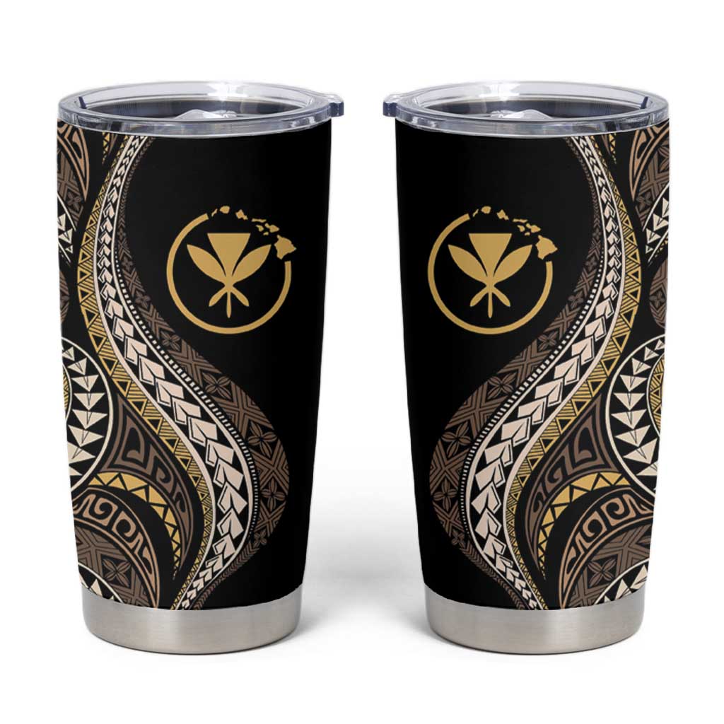 Hawaii Pineapple Brown Tribal Pattern Tumbler Cup LT01 Brown - Polynesian Pride