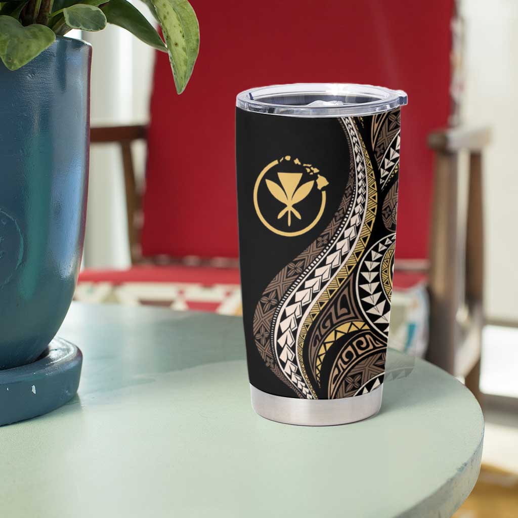 Hawaii Pineapple Brown Tribal Pattern Tumbler Cup LT01 - Polynesian Pride