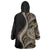 Hawaii Pineapple Brown Tribal Pattern Wearable Blanket Hoodie - Polynesian Pride