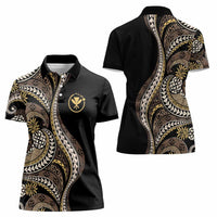Hawaii Pineapple Brown Tribal Pattern Women Polo Shirt LT01 - Polynesian Pride